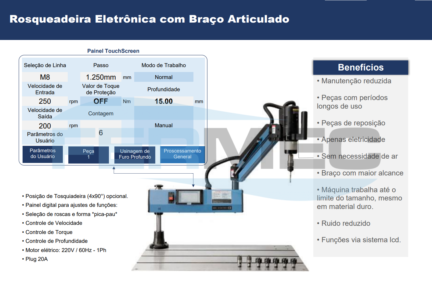 Rosqueadeira Eletrônica c/ Braço Articulado